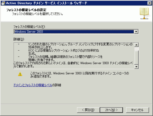 図7 フォレストの機能レベルの設定